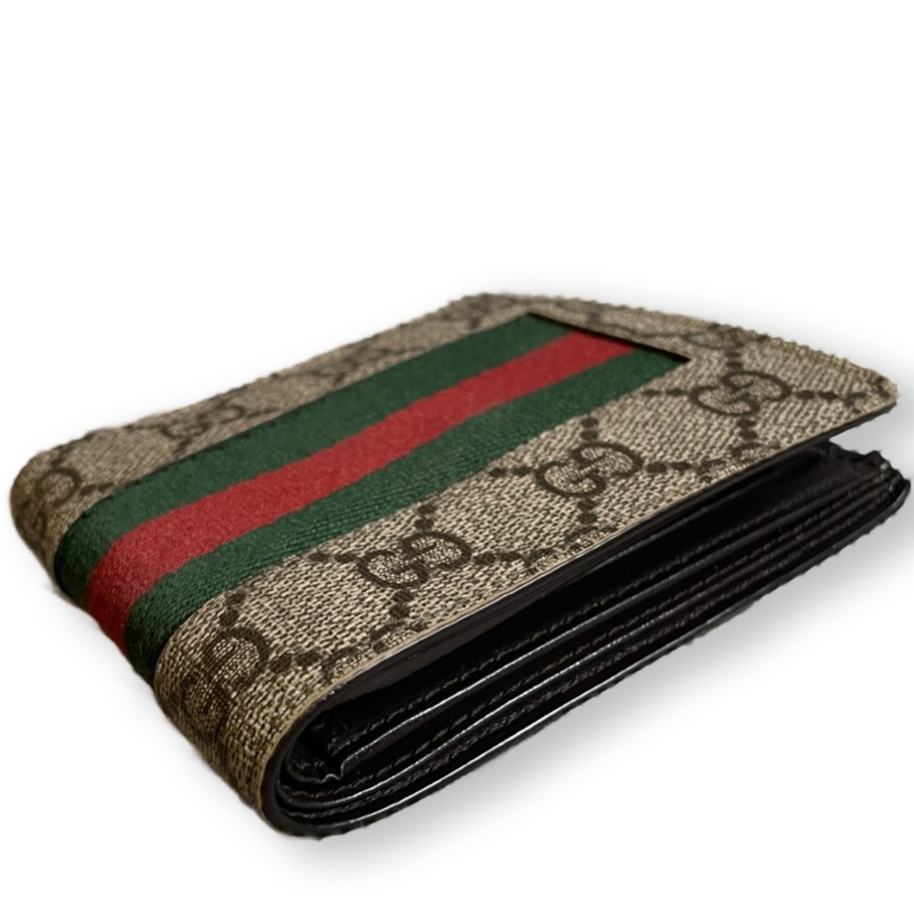 Gucci - GG Supreme Web Brown Bifold Wallet | Men’s - Coated Canvas - Picture 10 of 17
